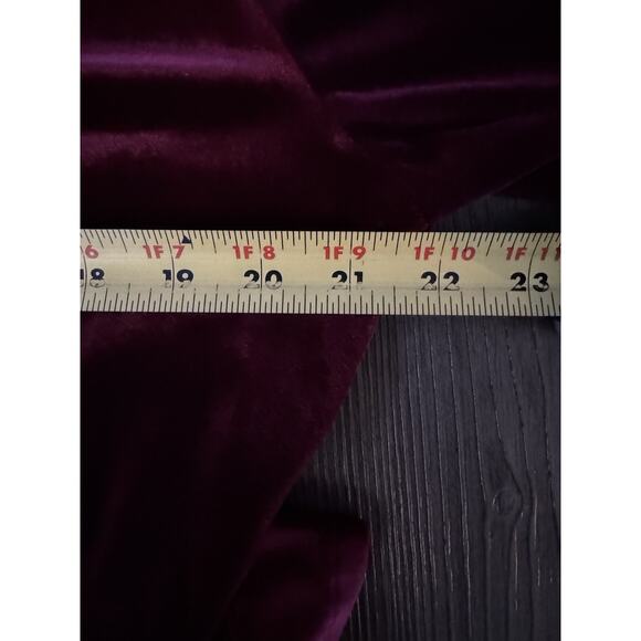 Impressions Velvet Wine Burgundy Ruffle Tunic Top Size L Whimsigoth Holiday - Picture 6 of 8